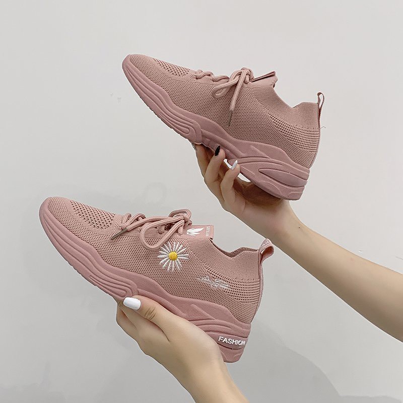 [Mã FAGREEN245 giảm 10% tối đa 30k đơn từ 99k] (3 MÀU) Giày thể thao nữ cổ chun bông cúc đế cực êm , dây buộc cá tính | BigBuy360 - bigbuy360.vn