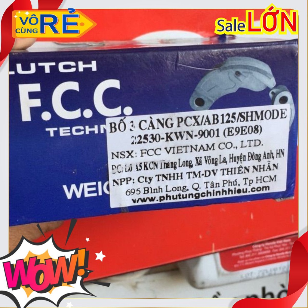 Bố 3 càng FCC NVX, PCX, AB125, SH Mode, Lead125, Vario, Click 125 honda (ba AirBlade, Air Blade búa guốc côn văng ly hợp