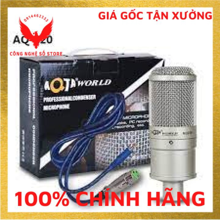 (Hàng có sẵn) 💥 Micro Thu Âm AQTA AQ 220 - Micro Hát Karaoke - Livestream Cao Cấp Chính Hãng Bảo Hành 6 Tháng