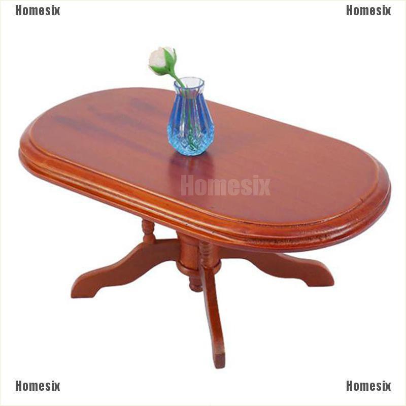 [HoMSI] 1:12 Dollhouse Miniature Furniture Wooden Dining Table Doll House Decoration Toy SUU