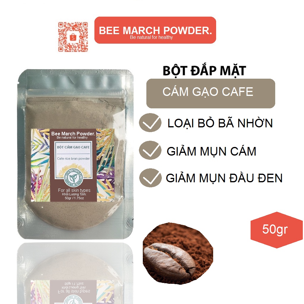 [bomatdaklak] Bột đắp mặt Cám Gạo Cà Phê handmade - Bột Thiên Nhiên