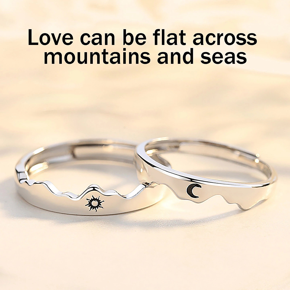 Nhẫn Cặp Hình Mặt Trăng Và Mặt Trời Thời Trang