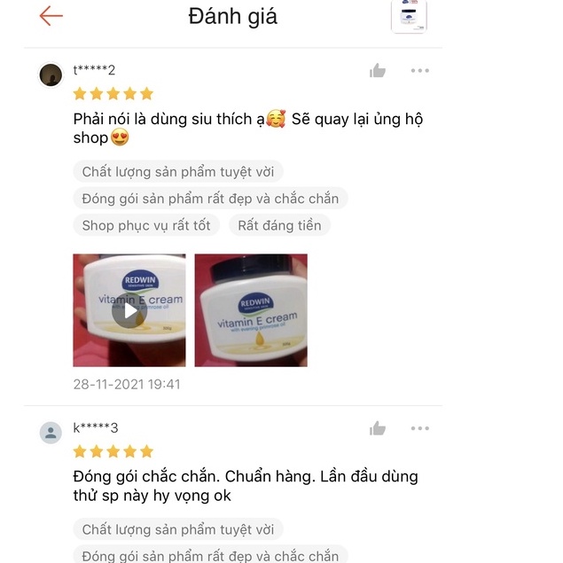 Kem Dưỡng Ẩm, Làm Mềm Mịn Da Redwin Vitamin E Cream