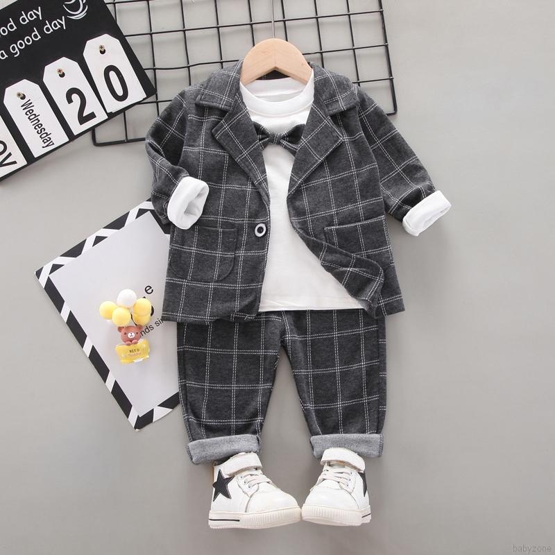 Bộ Áo Khoác + Áo Khoác + Quần Xinh Xắn Theo Phong Cách Thu Đông Dành Cho Bé Trai