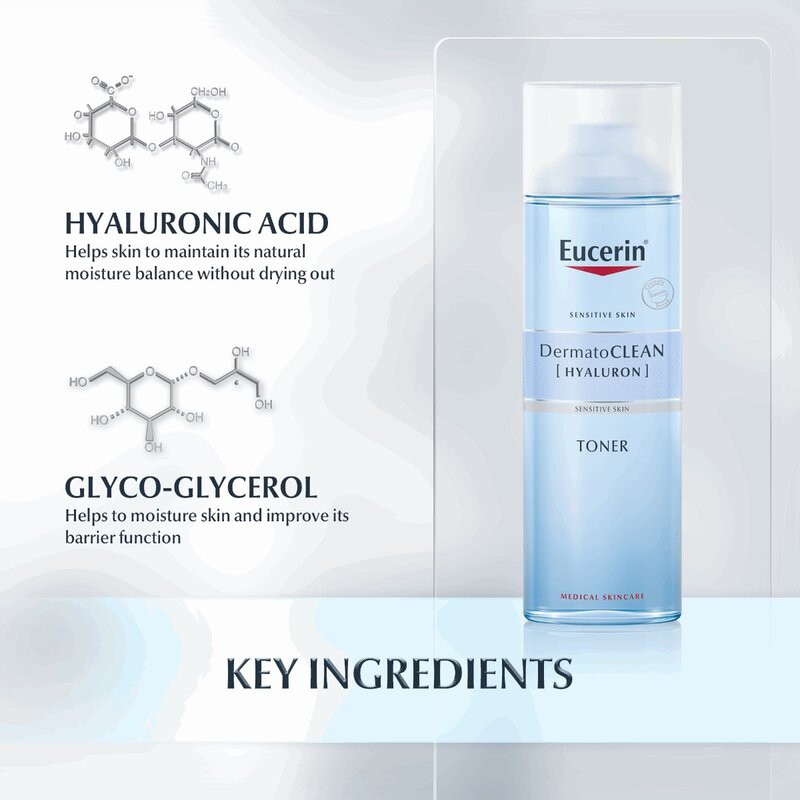 Nước Hoa Hồng Eucerin Cấp Ẩm Cho Da DermatoCLEAN Hyaluron Toner 200ml