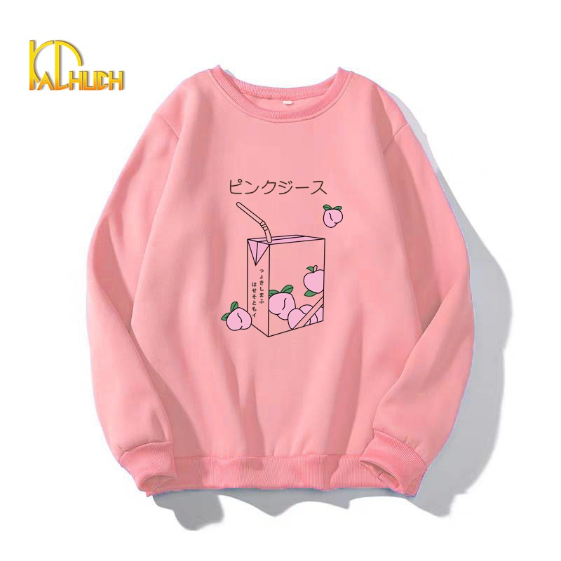 ÁO SWEATER UNISEX [Nhiều màu sắc] FORM RỘNG IN HÌNH TRÀ ĐÀO SIÊU CUTE | BigBuy360 - bigbuy360.vn