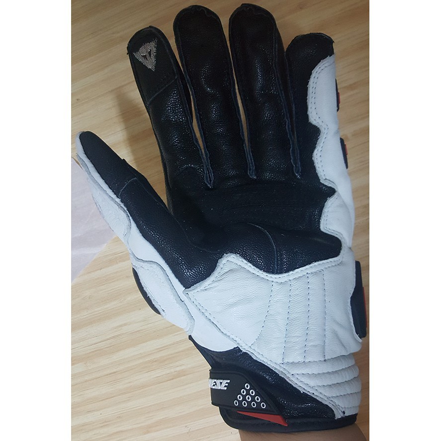 Găng Tay Chạy Xe Đạp Thiết Kế Hình Dainese Màu Trắng Đen 2018
