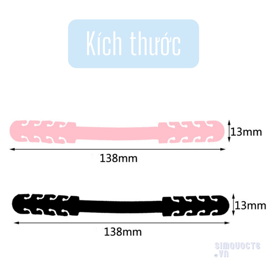 Quai đeo khẩu trang chống đau tai, đai đeo khẩu trang điều chỉnh kích cỡ theo khuôn mặt