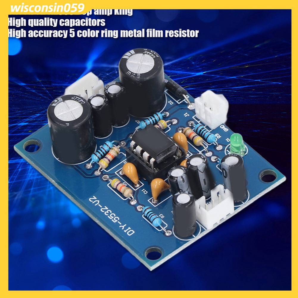 Wisconsin059 Bảng mạch tiền khuếch đại PCB Bảng điều khiển đơn phía trước Bảng điều khiển kép Thiết kế 5 lần Độ phóng đại 12‑35V