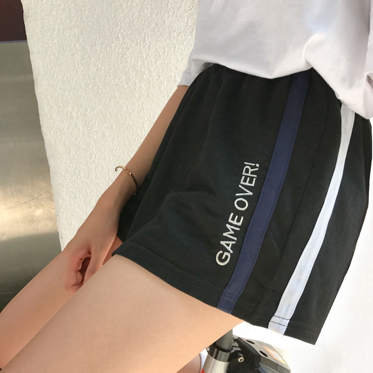 Quần short SUXI dành cho nữ ống rộng kẻ sọc thời trang Hàn Quốc