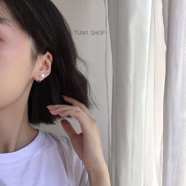 Khuyên tai nữ Bạc, Hoa tai Bạc cá tính ngôi sao TUNA SILVER cam kết CHUẨN BẠC