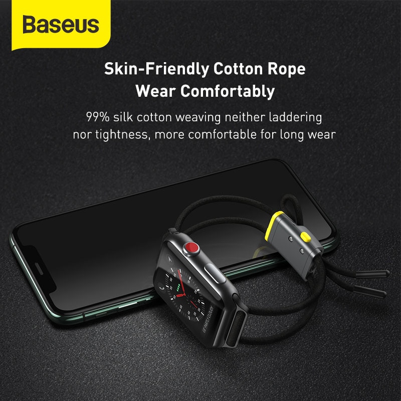 Baseus Let's go Lockable Cord Strap For Apple Watch Series 5/4/3 (38mm 40mm 42mm 44mm) with Strap Storage Slot Cutout Strape