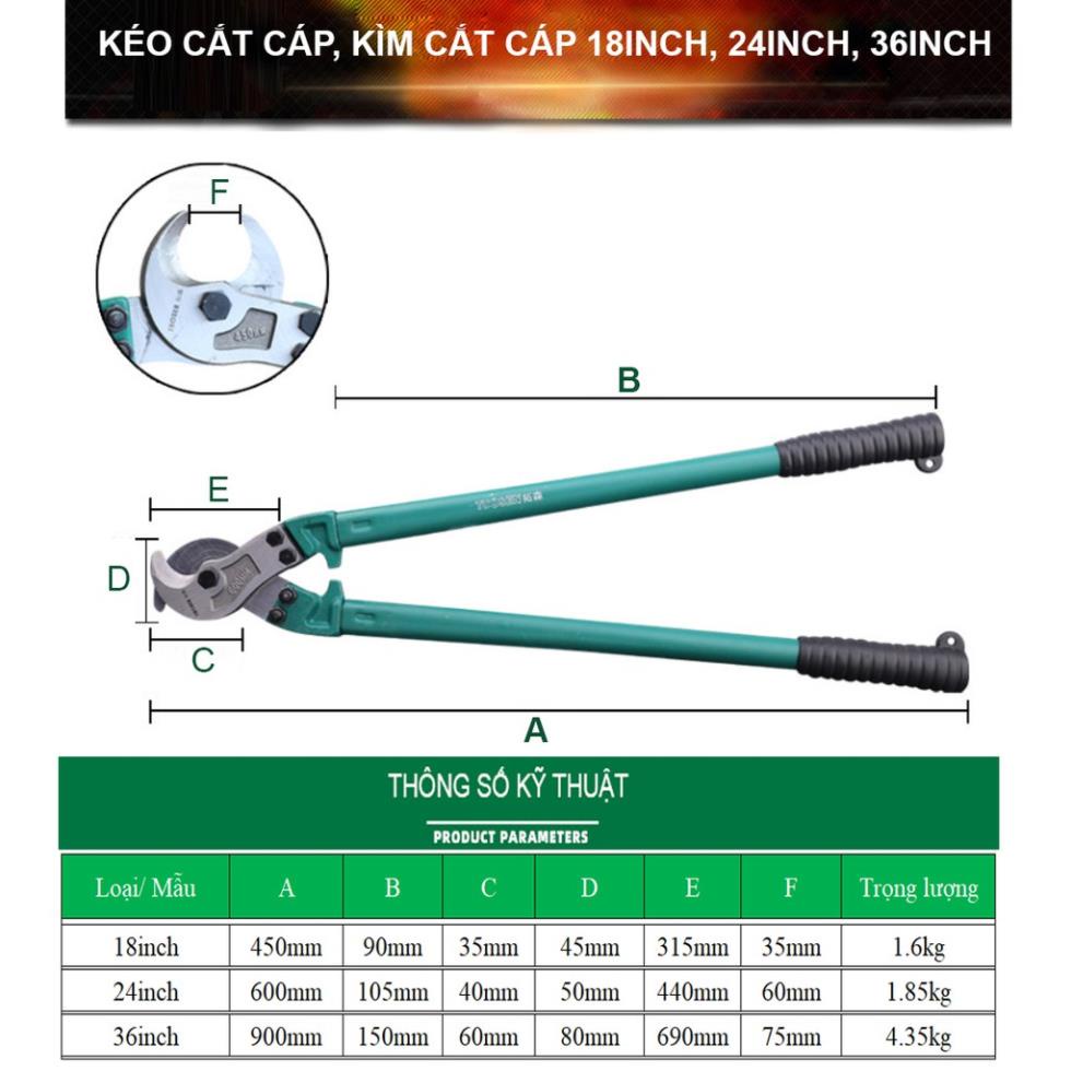 ❤️FREESHIP❤️ Kìm cắt cáp, kềm cắt cáp, kéo cắt cáp, Máy cắt cáp 18 inch TUOSEN