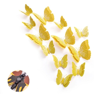 2000đ/1con Set bướm decor 3D sắc màu bộ 12 con sống động BC01.