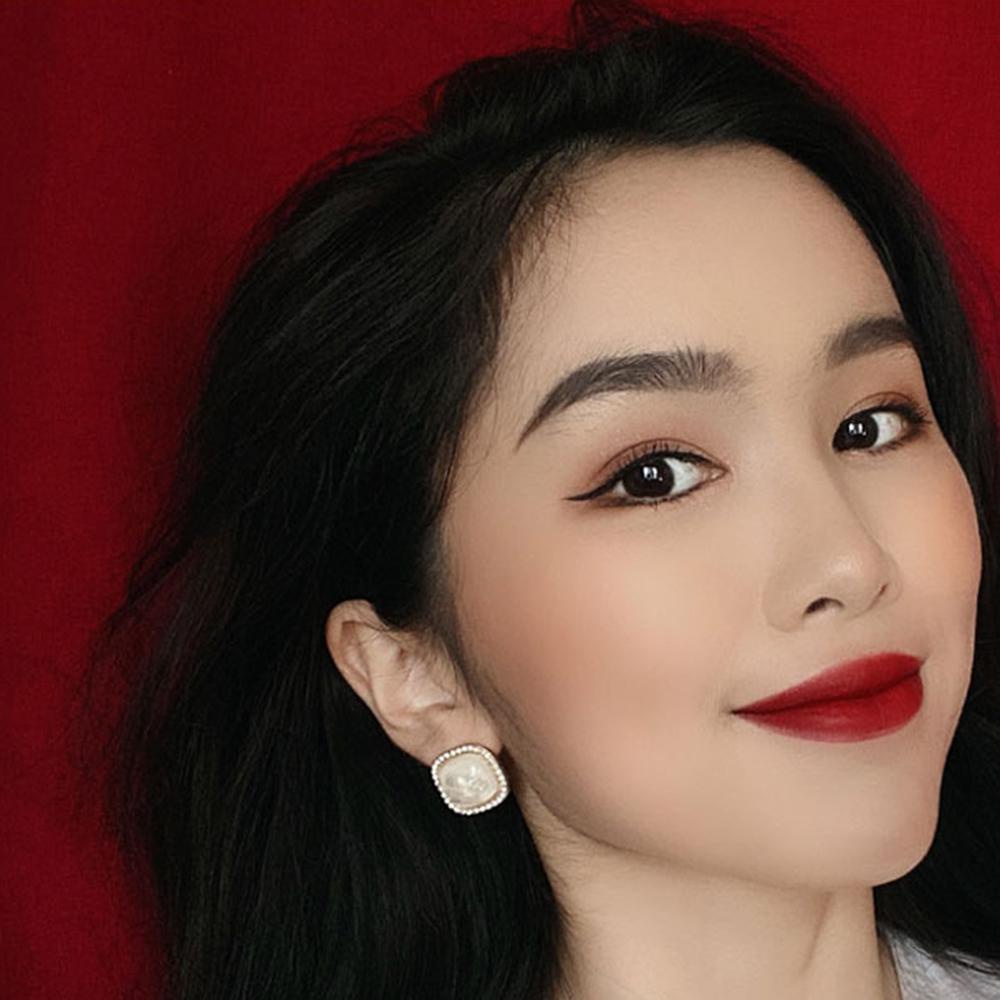 Bông Tai Mạ Bạc 925 Hình Vỏ Sò Lấp Lánh Thời Trang Hàn Quốc Cho Nữ