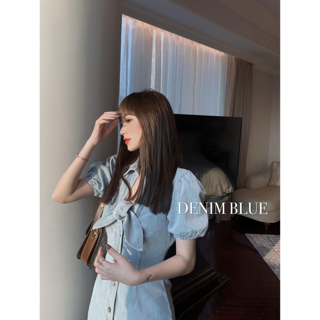 Đầm jeans thắt nơ cá tính
