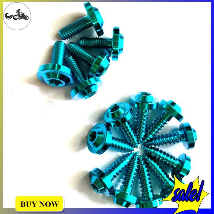 Combo 15 ốc GR5 gắn dàn áo cho xe Satria raider chuẩn titanium bền đẹp