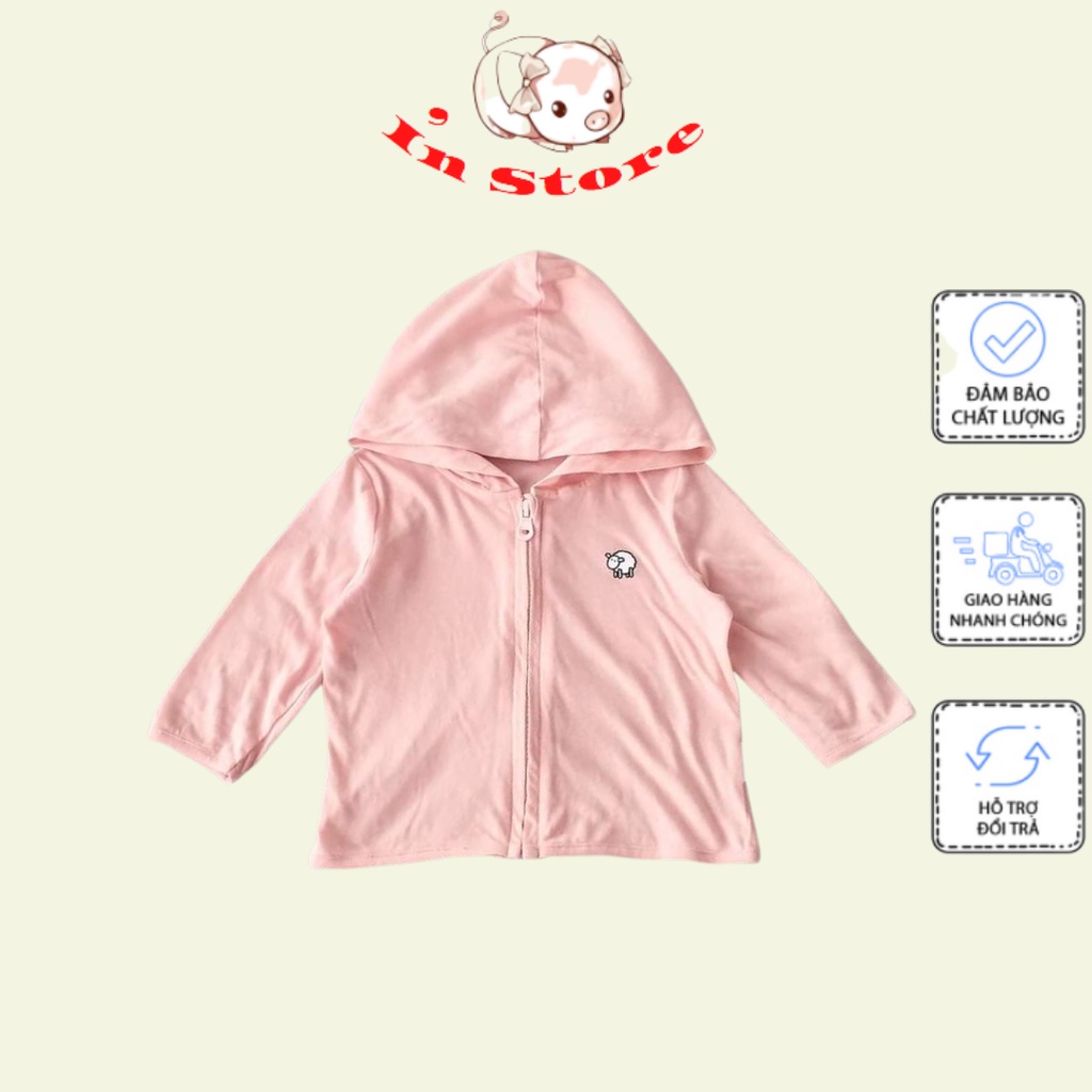 Áo chống nắng trẻ em, áo khoác mỏng cưc đẹp cho bé trai bé gái chất liệu cotton 100% từ 6-27kg