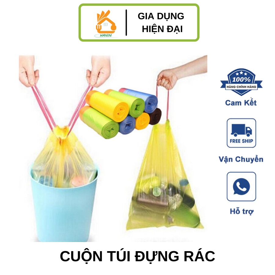 Cuộn Túi Đựng Rác Có Dây Rút Tiện Ích Cho Mỗi Gia Đình, Túi Đựng Rác Với Với Chất Liệu Bền Chắc Chắn