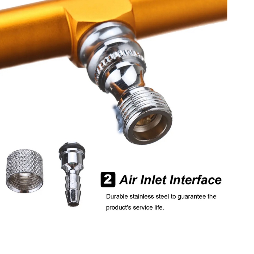 Súng Phun Sơn Trang Trí Bánh Kem Đầu Phun 0.3mm Hai Trọng Lực Kèm Ống Hút Cờ Lê