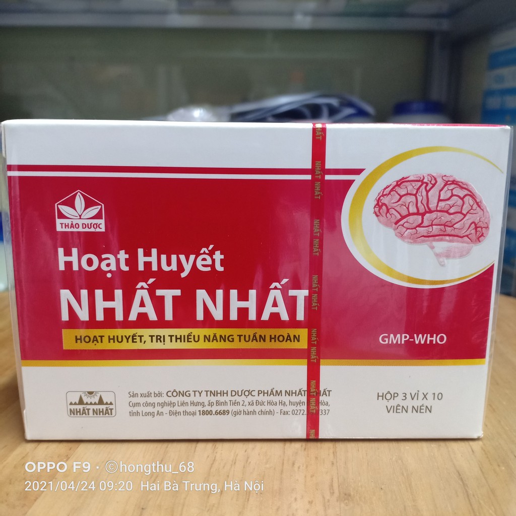 Hoạt huyết Nhất Nhất hộp 3 vỉ x 10 viên