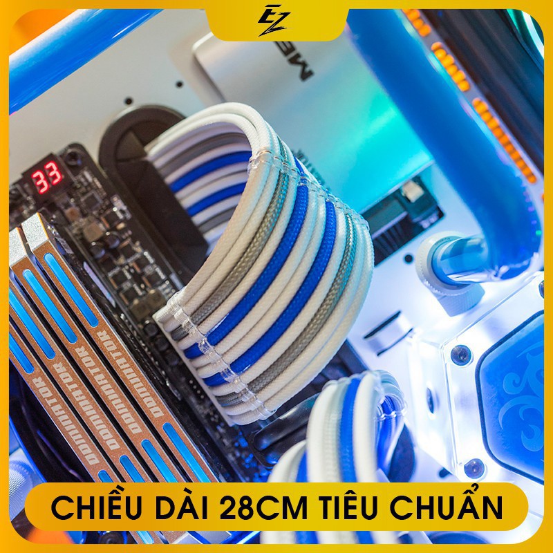 Dây nguồn bọc lưới 🌈FREESHIP🌈 nối dài 24Pin- 8Pin-6Pin 4Pin lõi 18AWG (Trang Trí PC)