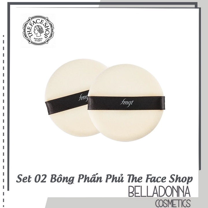 Set 02 Bông Phấn Phủ Tròn The Face Shop Daily Beauty Tools Round Flocked Puffs (Belladonna Cosmetics)