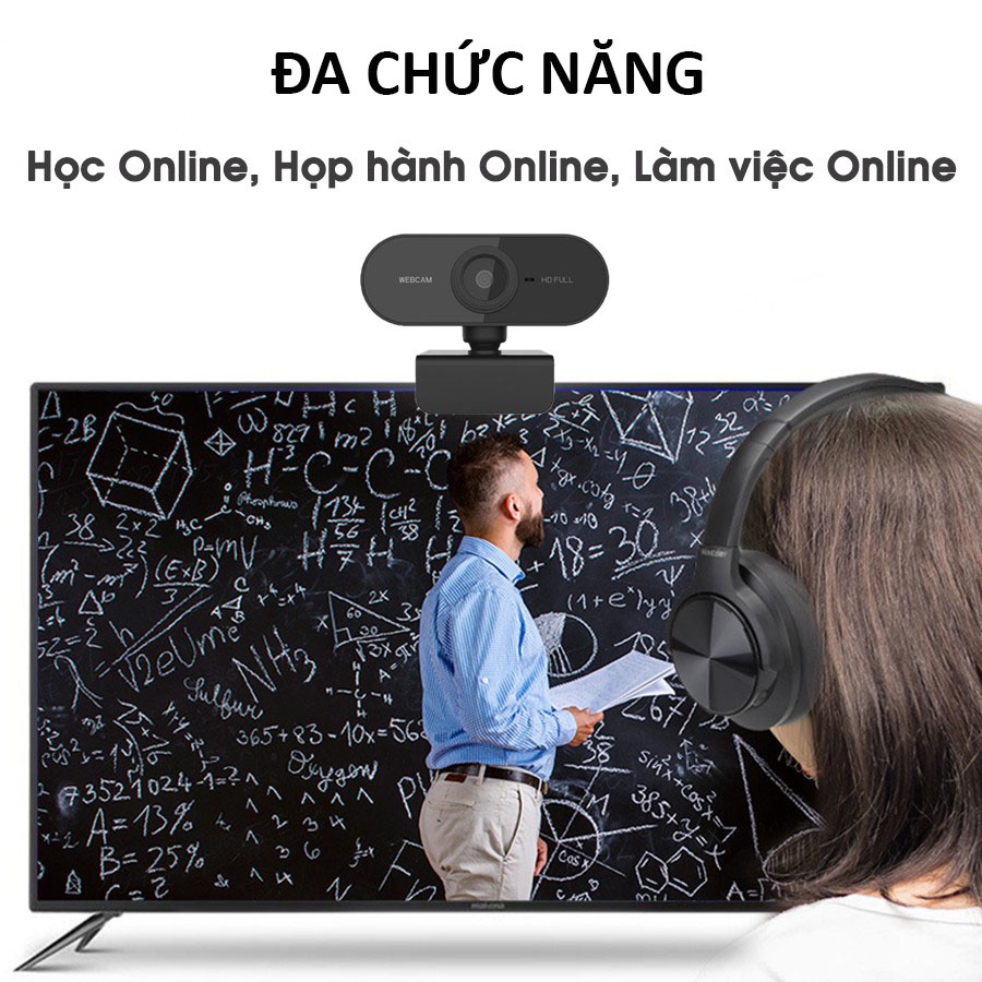 Webcam Máy Tính Laptop Có Mic Full HD 1080P Hình Ảnh Cực Nét Bền Đẹp Giá Rẻ Full Box