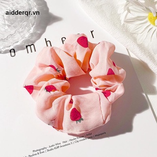 🌸🌸Dây buộc tóc, cột tóc vải scrunchies quả dâu siêu đẹp