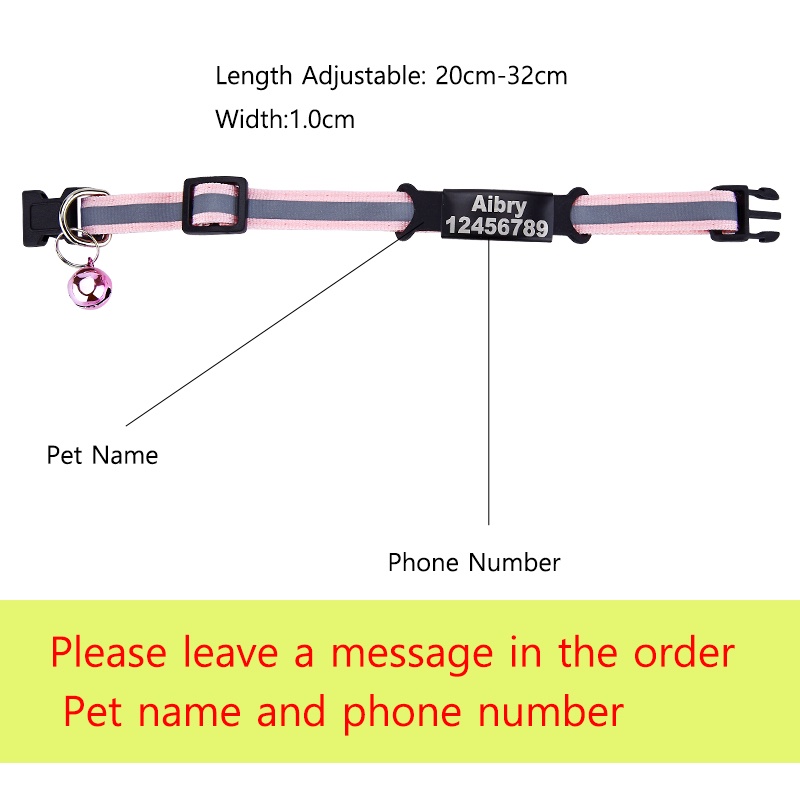 Vòng Cổ Nylon Tùy Chỉnh Gắn Chuông Hình Mèo Cá Tính An Toàn Cho Mèo Cưng