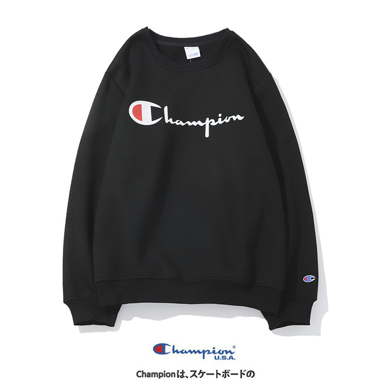 CHAMPION Men and Women Cotton Plus Velvet Pullovers Printing Sweatshirt