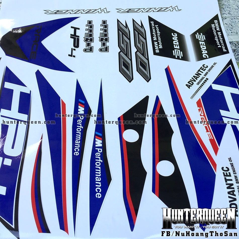 Tem rời dán xe Winner màu trắng. Chủ đề HP4 huyền thoại. Decal cao cấp bền bỉ, chống nước, bảo vệ xe