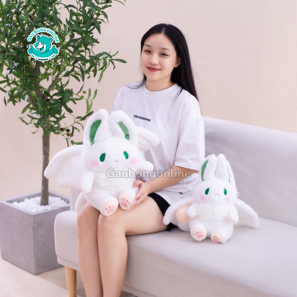 Gấu Bông Thỏ Dơi Trắng Dễ Thương, Thú Nhồi Bông Dơi Cánh Dài Dễ Thương Dành Cho Bé, Gấu Bông Online Cao Cấp