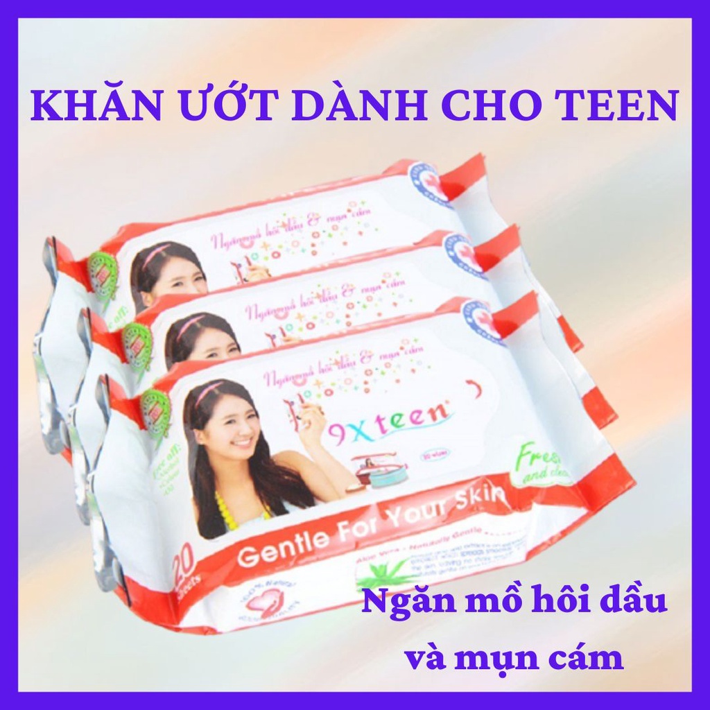 KHĂN ƯỚT BỎ TÚI 9X TEEN TIỆN LỢI 20 MIẾNG