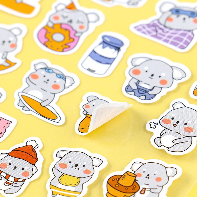 Bộ sticker hình động vật dễ thương trang trí sổ tay (ST18)