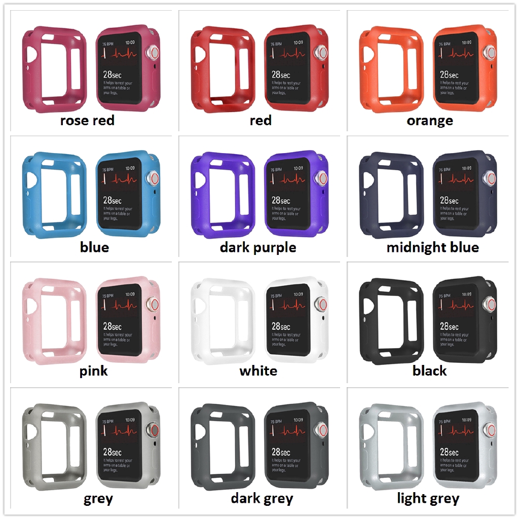 【Apple Watch Case】Ốp đồng hồ silicone mềm nhám cho Apple Watch 1 2 3 4 5 6 se ( 38mm 40mm 42mm 44mm)