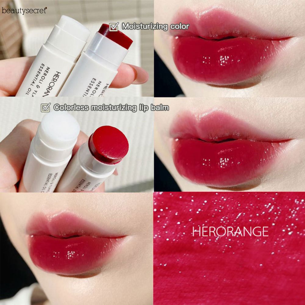 Son dưỡng ẩm HERORANGE thiết kế màu thay đổi theo nhiệt độ 3 màu Herorange plant moisturizing lip balm Liquid Lipstick /Cute Fruit Lip Balm Lip Care Moisturizing Cartoons Lip Balm Natural Plant Anti-Cracking Organic with Vitamin E Jelly Lip Derol Lip Care