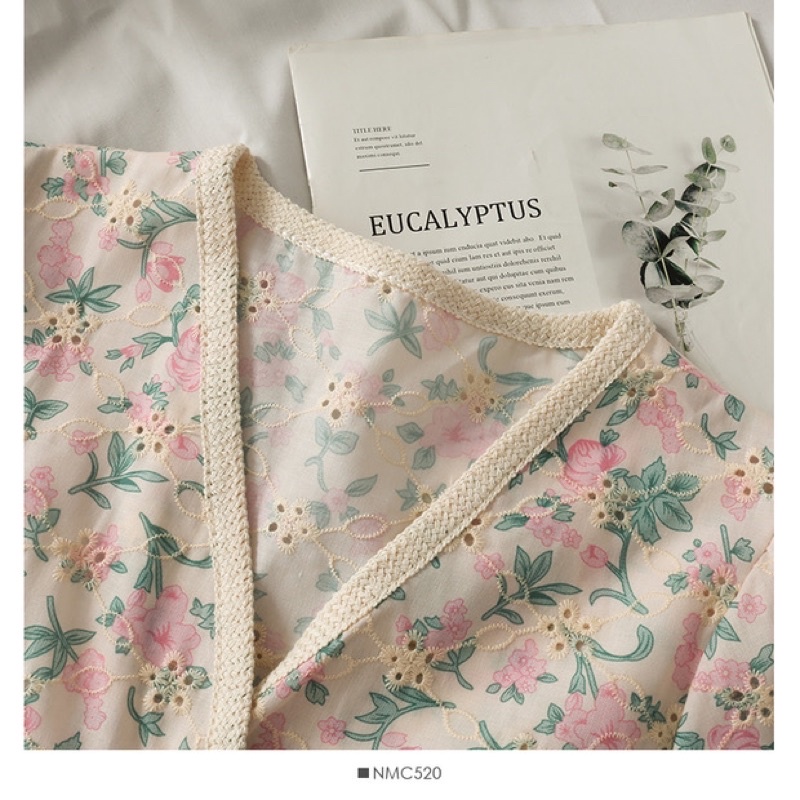 Áo sơ mi hoa nữ khuy cài DORIS, áo kiểu nữ ngắn tay cổ chữ V hàng Quảng Châu cao cấp siêu mềm mát | BigBuy360 - bigbuy360.vn
