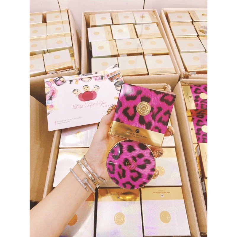 Phấn Nước Tế Bào Gốc Cushion Aura - Cushion DPC Pink Aura Limited ( Hồng Da Beo )