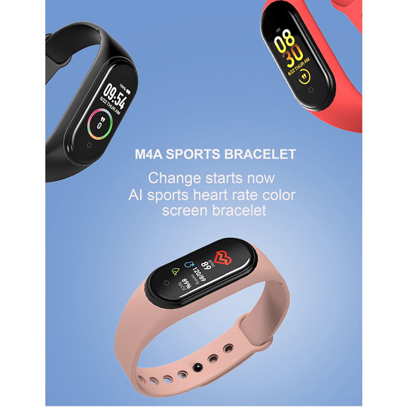 New M4 smart bracelet sports fitness tracker pedometer heart rate blood pressure Bluetooth Smartband IOS Android