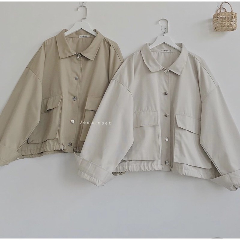 [Mã SKAMSALE06 giảm 10% tối đa 100K đơn 150K] Áo khoác kaki unisex dưới 75kg - Kaki túi hộp bản mới