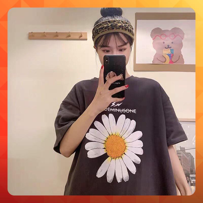 [ ẢNH THẬT [ Áo thun tay lỡ phông rộng cúc họa mi - Unisex nam nữ đều mặc được