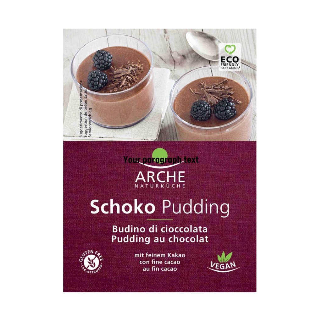 Bột Pudding hữu cơ cao cấp chính hãng vị Socola 50g Arche Naturk che