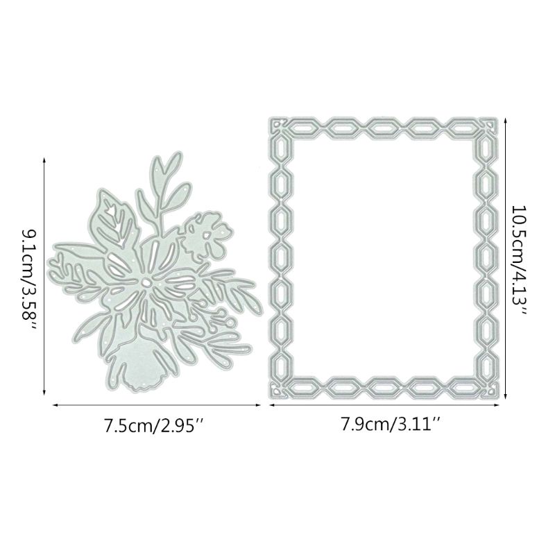 Khuôn Cắt Giấy Kim Loại Hình Khung Giữa Hoa Xinh Xắn