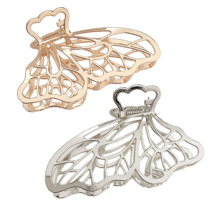 Kẹp Tóc Kim Loại Hình Bướm Đơn Giản Phong Cách Hàn Quốc