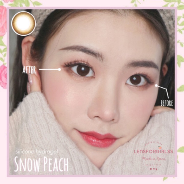 &lt;MẪU CLEAR&gt; Kính áp tròng SNOW PEACH - Silicone Hydrogel (hsd 3-6 tháng)