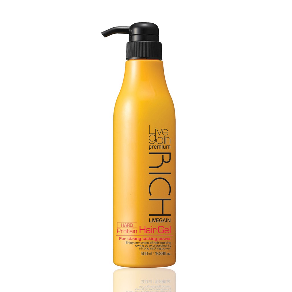 Gel cứng Livegain Premium Rich Protein Hair Gel (Hard) 500ml Hàn Quốc