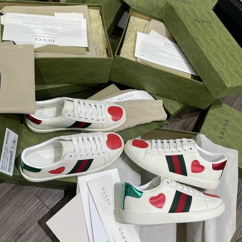 Full box+quà tặng🎁Giày sneaker _gucci trái tim thể thao nam nữ