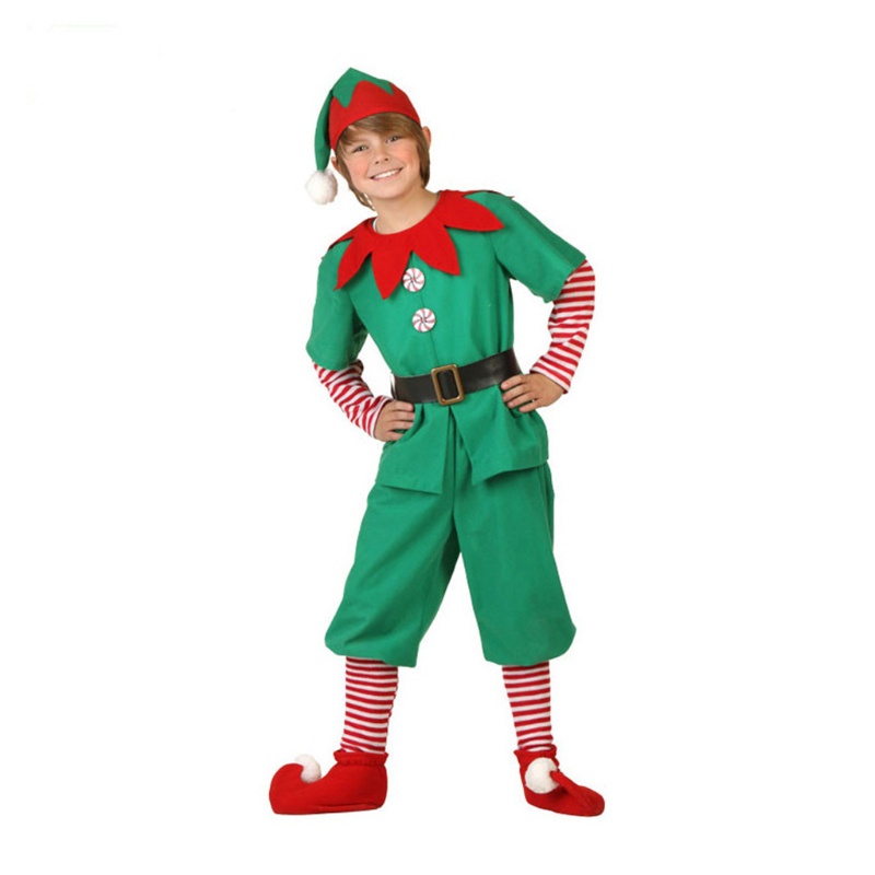 Bộ Đồ Hóa Trang Elf Màu Xanh Lá / Đỏ Cổ Điển Độc Đáo Cho Gia Đình Dịp Halloween / Giáng Sinh
