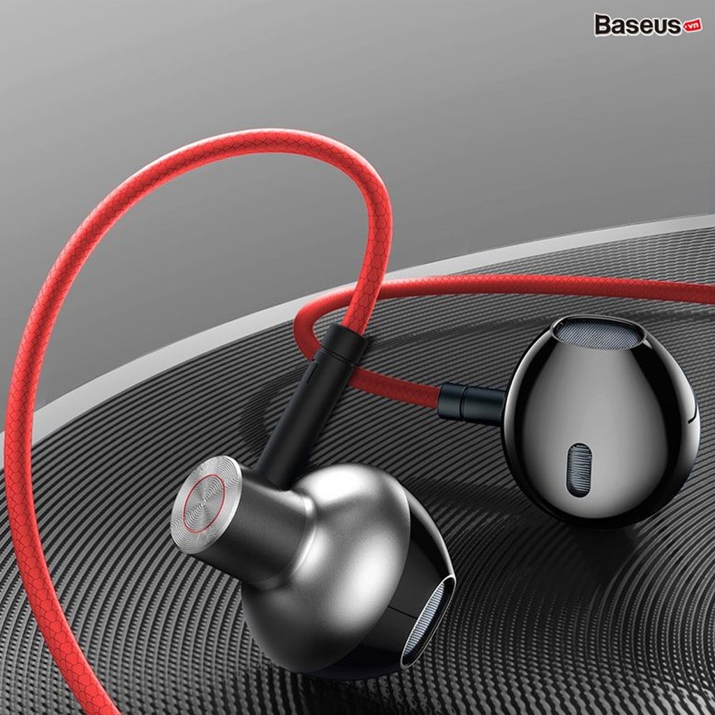 Tai nghe nhét tai có dây Baseus H19, âm thanh nổi 6D, jack 3.5mm, có mic tương thích mọi thiết bị